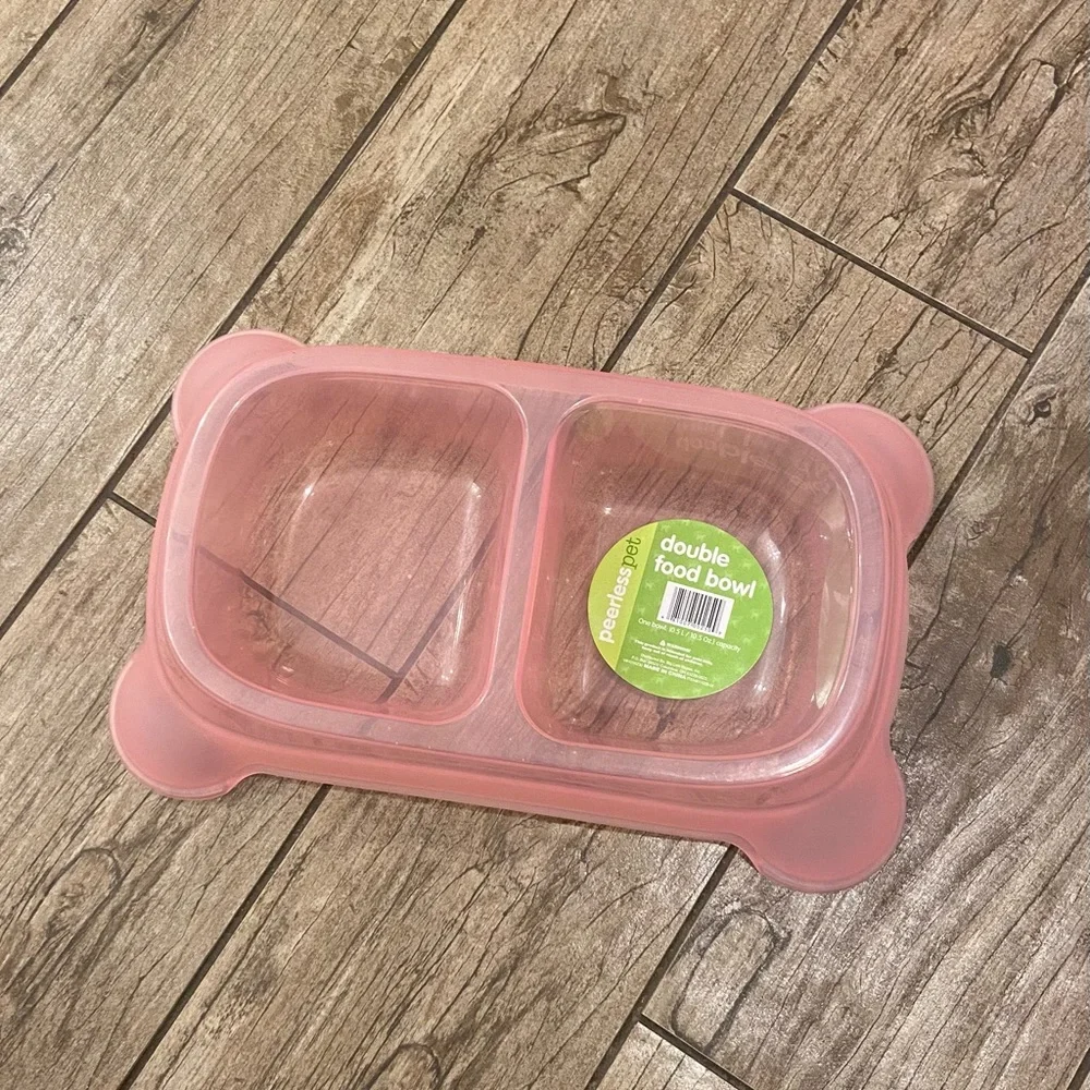 Double Food Bowl- Pink- NWT